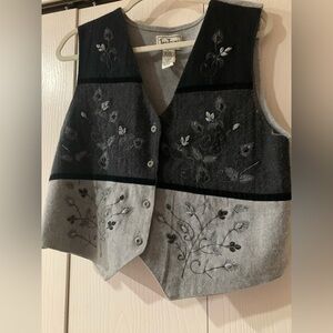 Tantrums Gray and Black Wool Blend Vest